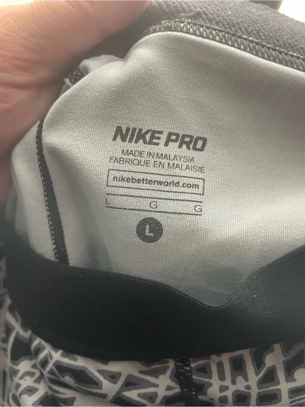 Nike Women’s Black & White Geometric Print Athletic Shorts